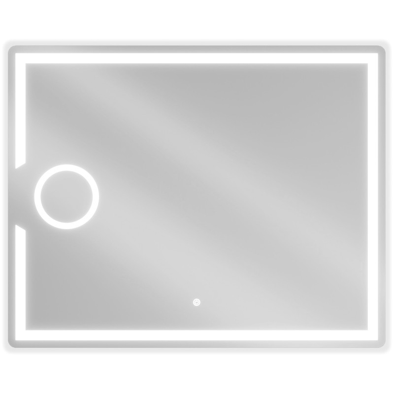Mexen Onyx miroir de salle de bain éclairé avec miroir cosmétique 100 x 80 cm, LED 6000K, anti-buée - 9813-100-080-611-00