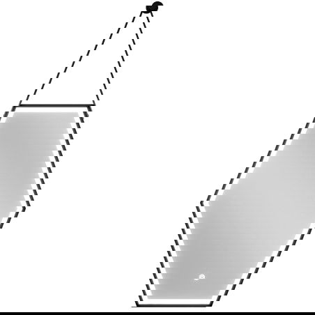 Mexen Orla valaistu kylpyhuoneen peili 50 x 70 cm, LED 6000K, huurteenesto, musta kehys - 9815-050-070-611-70