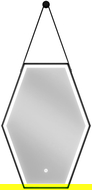 Mexen Orla beleuchteter Badezimmerspiegel 50 x 70 cm, LED 6000K, Antibeschlag, schwarzer Rahmen - 9815-050-070-611-70