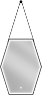 Mexen Orla valgustatud vannitoa peegel 60 x 80 cm, LED 6000K, anti-udu, must raam - 9815-060-080-611-70