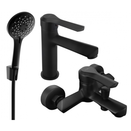 Mexen Sabre R74 bath set, black - 72103R74-70