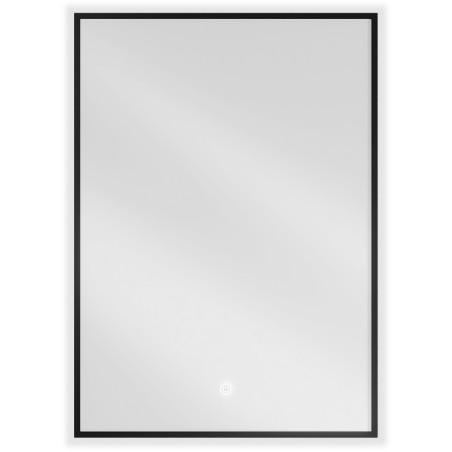 Mexen Erma miroir de salle de bain rétroéclairé 50 x 70 cm, LED 6000K, anti-buée, cadre noir - 9814-050-070-611-70