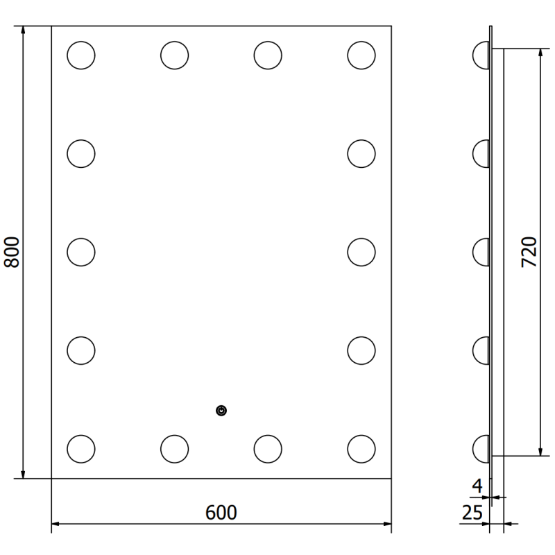 Mexen Dona verlichte badkamer spiegel 60 x 80 cm, LED 6000K, antivlok - 9818-060-080-611-00