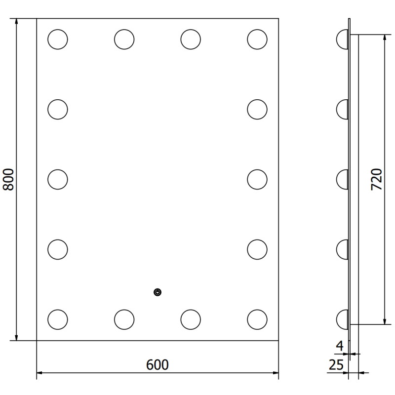 Mexen Dona verlichte badkamerspiegel 60 x 80 cm, LED 6000K, anti-condens - 9818-060-080-611-00