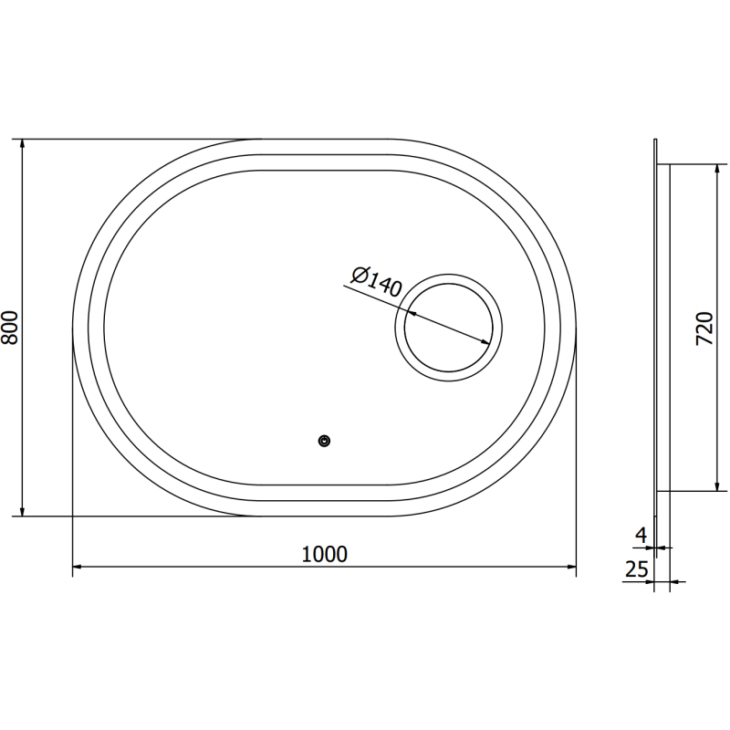Mexen Umba miroir de salle de bain éclairé avec miroir cosmétique 100 x 80 cm, LED 6000K, anti-buée - 9822-100-080-611-00