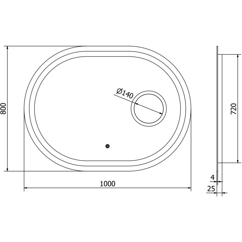 Mexen Umba osvijetljeno kupaonsko ogledalo s kozmetičkim ogledalom 100 x 80 cm, LED 6000K, protiv magle - 9822-100-080-611-00