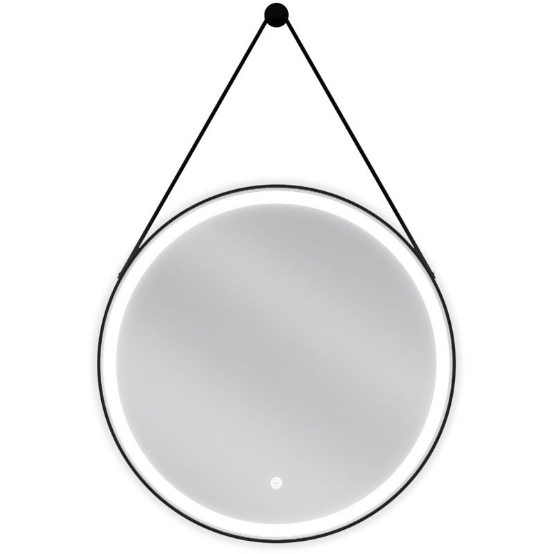 Mexen Reni miroir de salle de bain éclairé, rond 60 cm, LED 6000K, antibuée, cadre noir - 9812-060-060-611-70