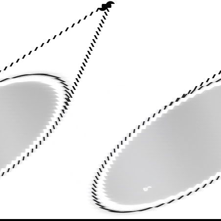 Mexen Reni specchio da bagno retroilluminato, rotondo 60 cm, LED 6000K, antivapore, cornice nera - 9812-060-060-611-70