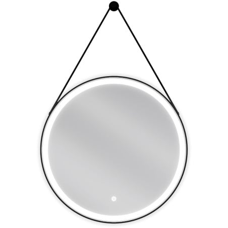 Mexen Reni verlichte ronde spiegel voor badkamer, 60 cm, LED 6000K, anti-condens, zwarte rand - 9812-060-060-611-70