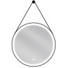 Mexen Reni espejo de baño iluminado, redondo 60 cm, LED 6000K, antivaho, marco negro - 9812-060-060-611-70