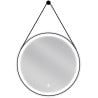 Mexen Reni verlichte ronde spiegel voor badkamer, 60 cm, LED 6000K, anti-condens, zwarte rand - 9812-060-060-611-70