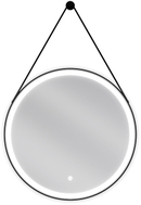 Mexen Reni osvijetljeno okruglo zrcalo za kupaonicu, 60 cm, LED 6000K, protiv magljenja, crni okvir - 9812-060-060-611-70