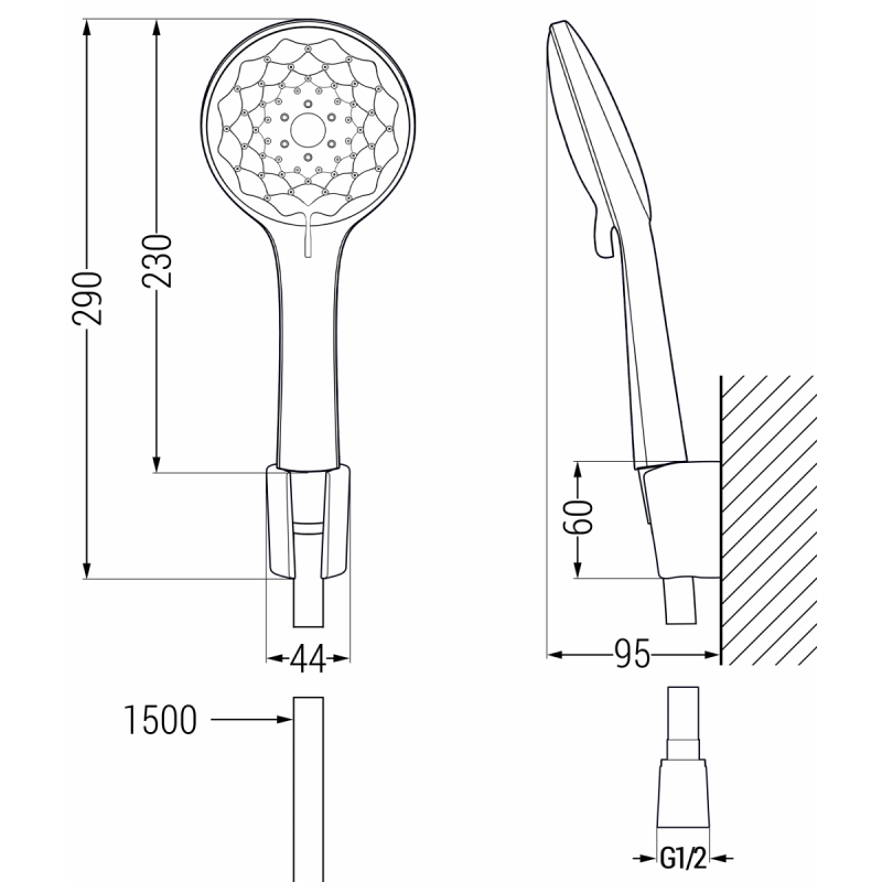 Mexen Sabre R74 badkarssats, svart - 72103R74-70