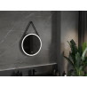 Mexen Reni espejo de baño iluminado, redondo 60 cm, LED 6000K, antivaho, marco negro - 9812-060-060-611-70