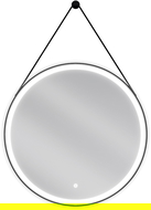 Mexen Reni beleuchteter Badezimmerspiegel, rund 70 cm, LED 6000K, Antibeschlag, schwarzer Rahmen - 9812-070-070-611-70