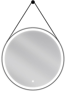 Mexen Reni miroir de salle de bains éclairé, rond 70 cm, LED 6000K, anti-buée, cadre noir - 9812-070-070-611-70