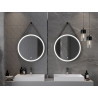 Mexen Reni verlichte badkamer spiegel, rond 70 cm, LED 6000K, antivermist, zwarte lijst - 9812-070-070-611-70