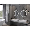 Mexen Reni beleuchteter Badezimmer-Spiegel, rund 70 cm, LED 6000K, Antibeschlag, schwarzer Rahmen - 9812-070-070-611-70