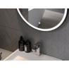 Mexen Reni espejo de baño iluminado, redondo 80 cm, LED 6000K, antivaho, marco negro - 9812-080-080-611-70