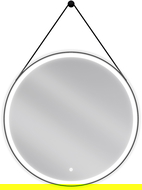 Mexen Reni Beliicht Buedzëmmer Spigel, ronnen 80 cm, LED 6000K, entgéint Kondensatioun, schwaarz Rumm - 9812-080-080-611-70