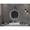Mexen Reni rond verlicht badkamer spiegel, 80 cm, LED 6000K, anti-condens, zwarte rand - 9812-080-080-611-70
