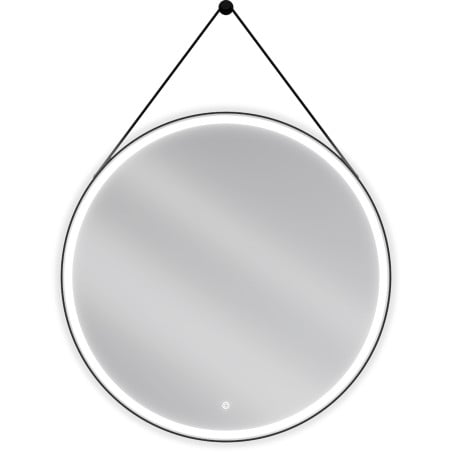 Mexen Reni espejo de baño iluminado, redondo de 90 cm, LED 6000K, antivaho, marco negro - 9812-090-090-611-70