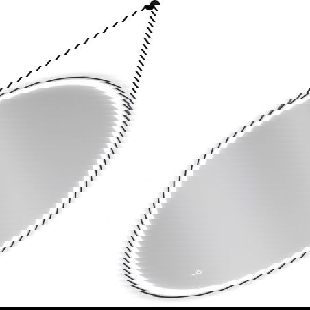 Mexen Reni upplyst badrumsspegel, rund 90 cm, LED 6000K, anti-dimma, svart ram - 9812-090-090-611-70
