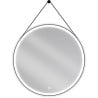 Mexen Reni espejo de baño iluminado, redondo de 90 cm, LED 6000K, antivaho, marco negro - 9812-090-090-611-70
