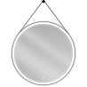 Mexen Reni verlicht, rond badkamerspiegel, 90 cm, LED 6000K, anti-condens, zwarte lijst - 9812-090-090-611-70
