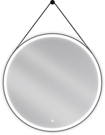 Mexen Reni miroir de salle de bain éclairé, rond 90 cm, LED 6000K, anti-buée, cadre noir - 9812-090-090-611-70