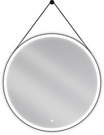 Mexen Reni osvijetljeno okruglo ogledalo za kupaonicu, 90 cm, LED 6000K, protiv magle, crni okvir - 9812-090-090-611-70