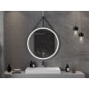 Mexen Reni espejo de baño iluminado, redondo de 90 cm, LED 6000K, antivaho, marco negro - 9812-090-090-611-70