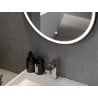 Mexen Reni espejo de baño iluminado, redondo de 90 cm, LED 6000K, antivaho, marco negro - 9812-090-090-611-70
