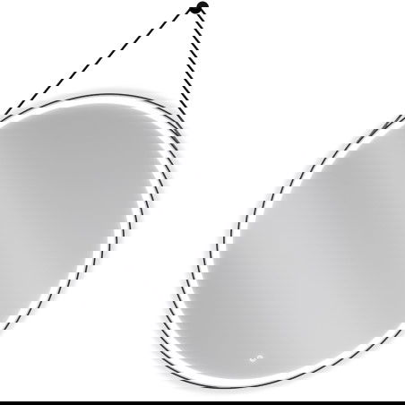 Mexen Reni rundes, beleuchtetes Badezimmerspiegel, 100 cm, LED 6000K, Antibeschlag, schwarzer Rahmen - 9812-100-100-611-70
