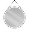 Mexen Reni espejo de baño iluminado, redondo 100 cm, LED 6000K, antipar, marco negro - 9812-100-100-611-70