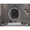 Mexen Reni miroir de salle de bain éclairé, rond 100 cm, LED 6000K, anti-buée, cadre noir - 9812-100-100-611-70