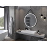 Mexen Reni espejo de baño iluminado, redondo 100 cm, LED 6000K, antipar, marco negro - 9812-100-100-611-70