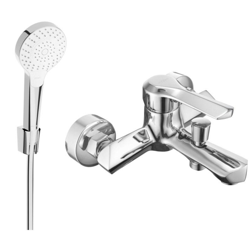 Mexen Sabre R05 bathtub faucet with shower set, chrome - 7213R05-00