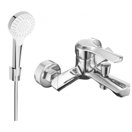 Mexen Sabre R05 bathtub faucet with shower set, chrome - 7213R05-00
