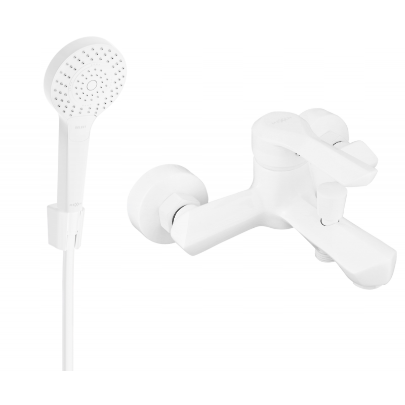 Mexen Sabre R05 grifo de bañera con conjunto de ducha, blanco - 7213R05-20