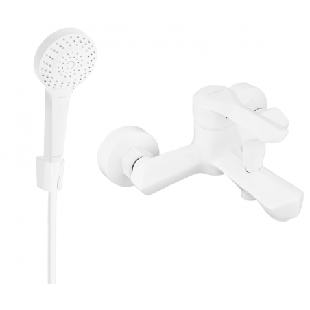 Mexen Sabre R05 grifo de bañera con conjunto de ducha, blanco - 7213R05-20