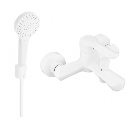 Mexen Sabre R05 grifo de bañera con juego de ducha, blanco - 7213R05-20