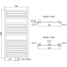 Mexen Hades Badezimmerheizkörper 1200 x 600 mm, 667 W, weiß - W104-1200-600-00-20