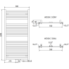 Mexen Hades vannitoa radiaator 1200 x 600 mm, 667 W, valge - W104-1200-600-00-20