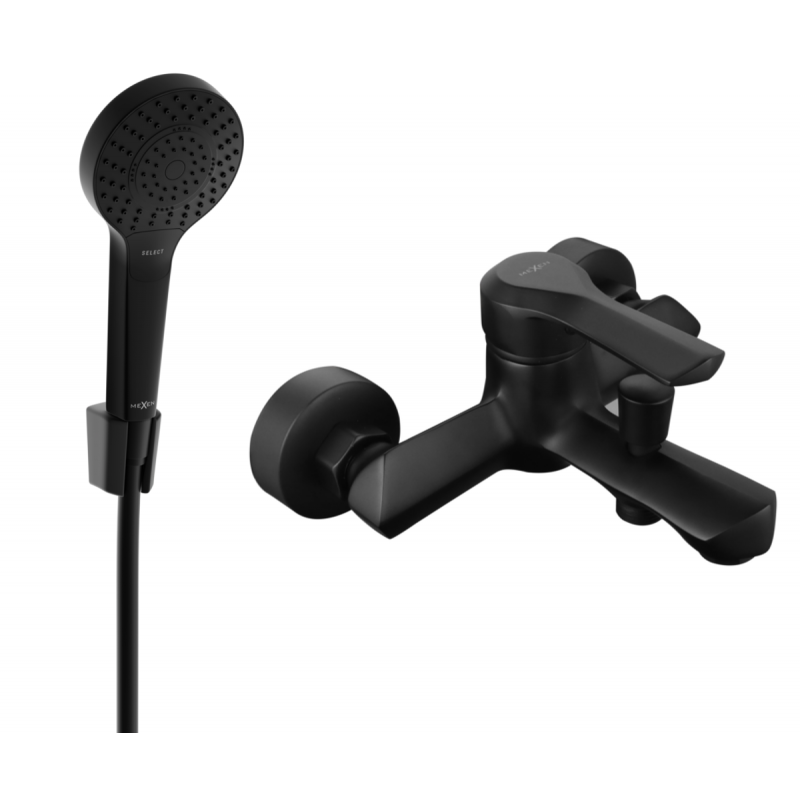 Mexen Sabre R05 bath faucet with shower set, black - 7213R05-70