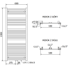 Mexen Hades Badezimmerheizkörper 1500 x 600 mm, 812 W, weiß - W104-1500-600-00-20