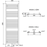 Mexen Hades badkamerradiator 1800 x 600 mm, 1000 W, zwart - W104-1800-600-00-70