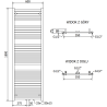 Mexen Hades Badheizkörper 1800 x 600 mm, 1000 W, weiß - W104-1800-600-00-20
