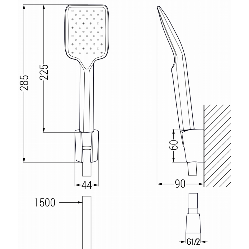 Mexen Sabre R62 grifo de bañera con conjunto de ducha, blanco - 7213R62-20