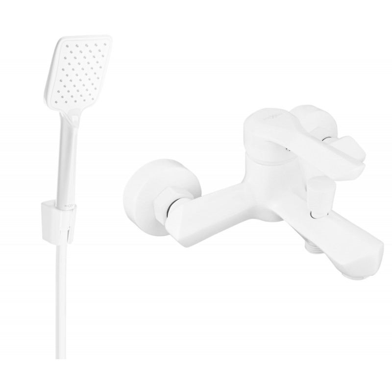 Mexen Sabre R62 badkarsblandare med duschset, vit - 7213R62-20